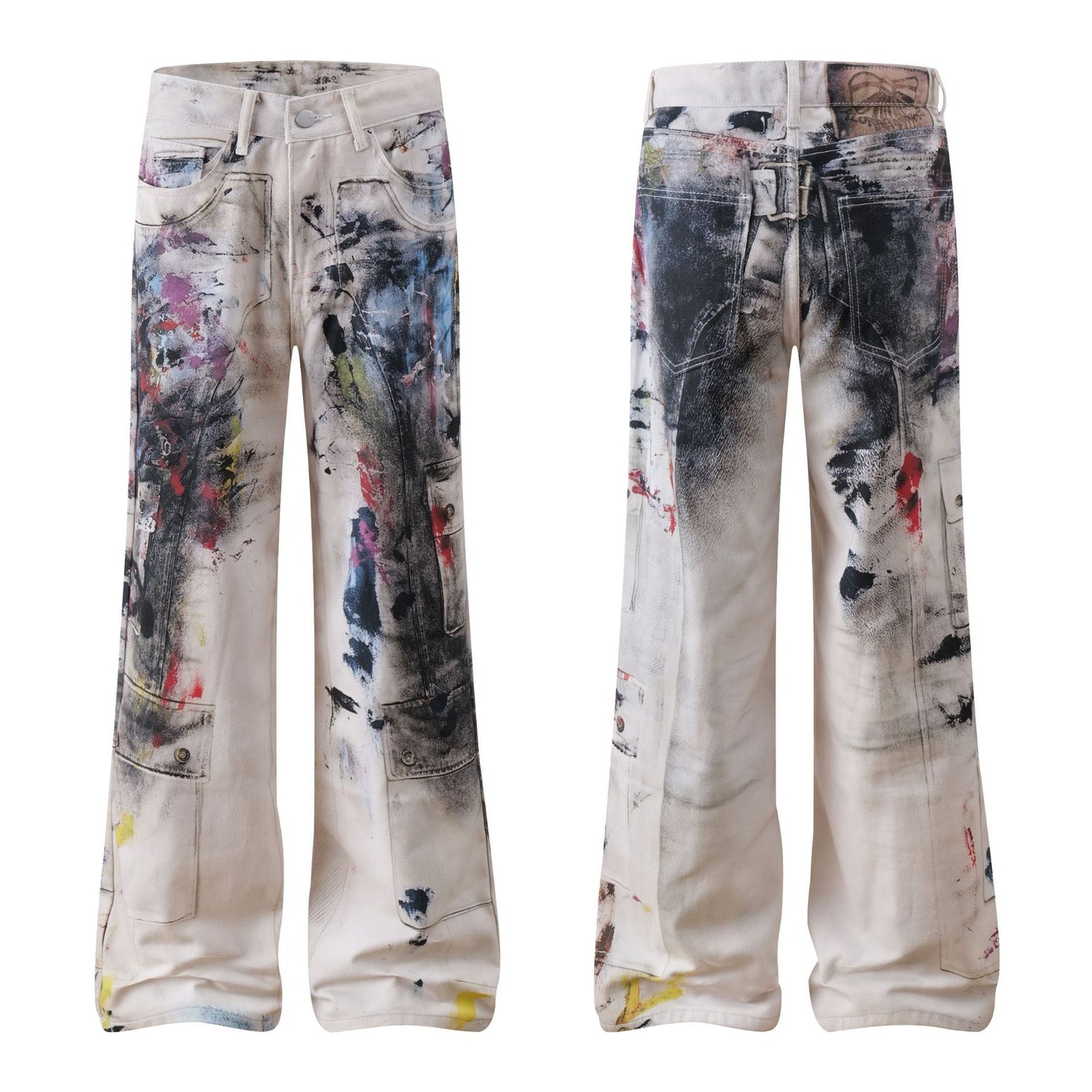 Retro Simple Loose Distressed Design Jeans