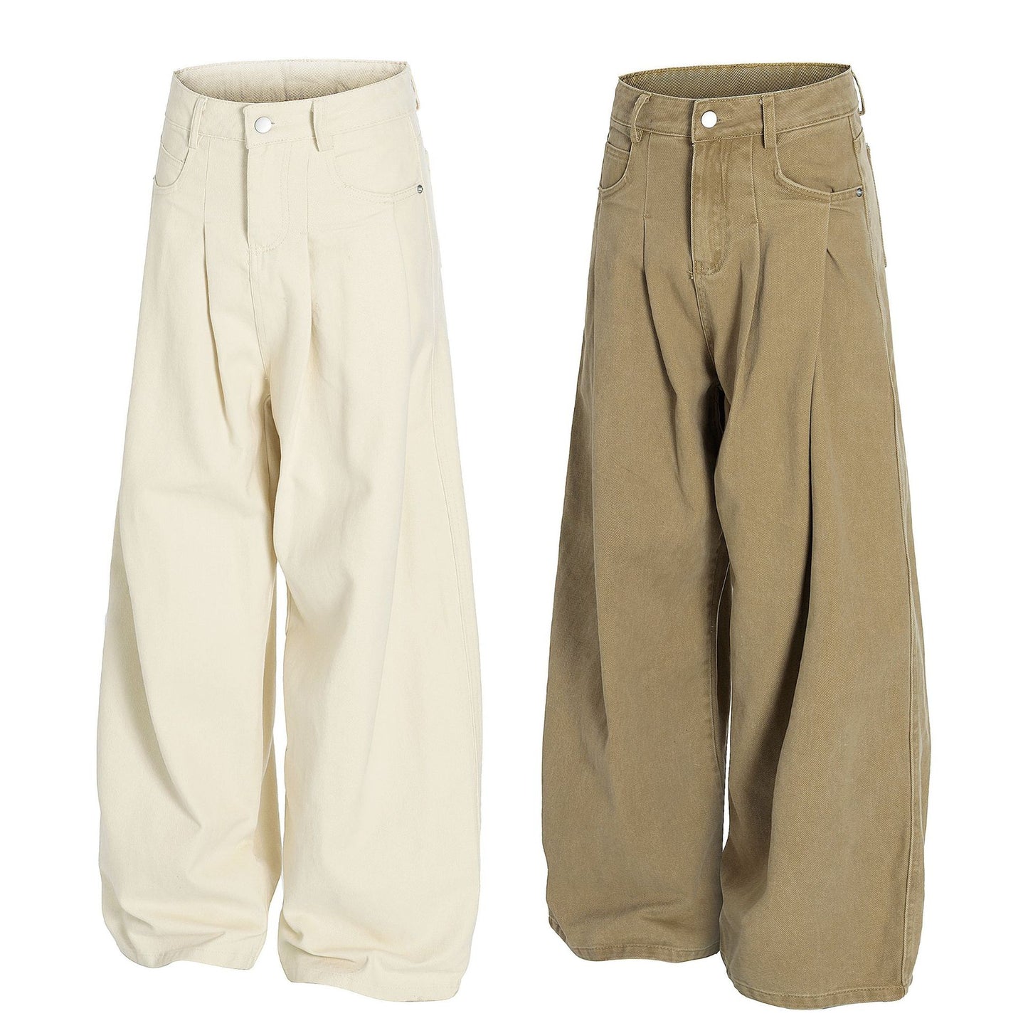 Washed loose curved knife straight tube retro workwear casual pants