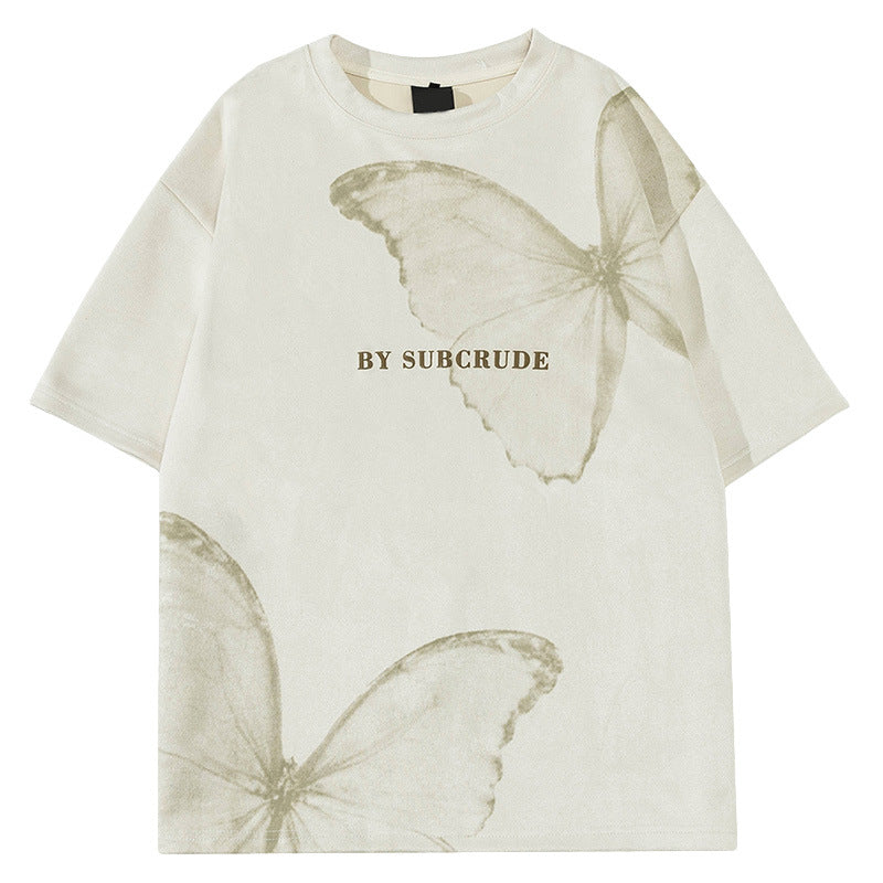 Men's Letter Print Oversize Unique Couple Short Sleeve T-Shirt
