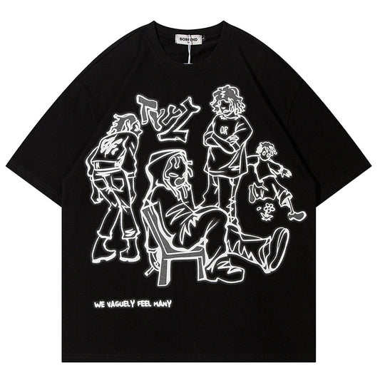 Men's Casual Streetwear Couple Short Sleeve T-Shirt