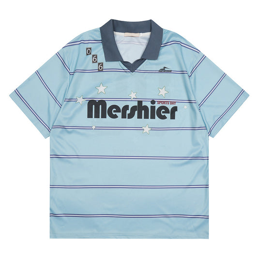 Polo Collar Jersey T-Shirt for Men and Women Summer Casual Loose Short Sleeve