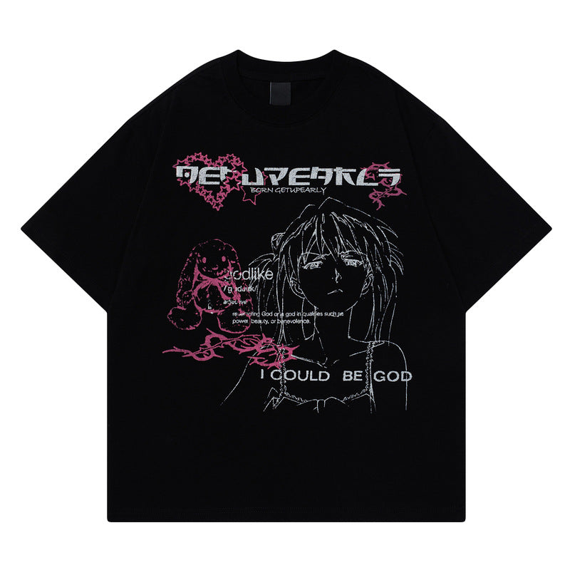 Short Sleeve T-Shirt Loose Fit Anime Loose Version