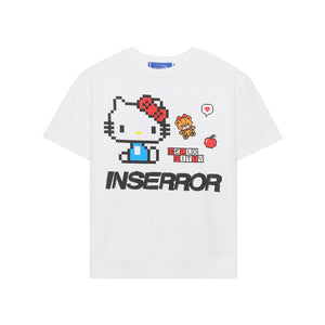 Retro Cartoon Print Short Sleeve T-Shirt Women's Regular Shoulder Slim Fit Unique Design Short Crop Top