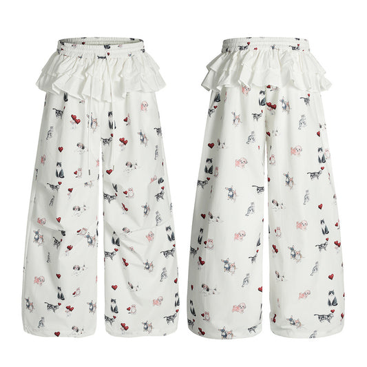 Wide Leg Pants with Flap Design for Women Summer Loose Cargo Trousers