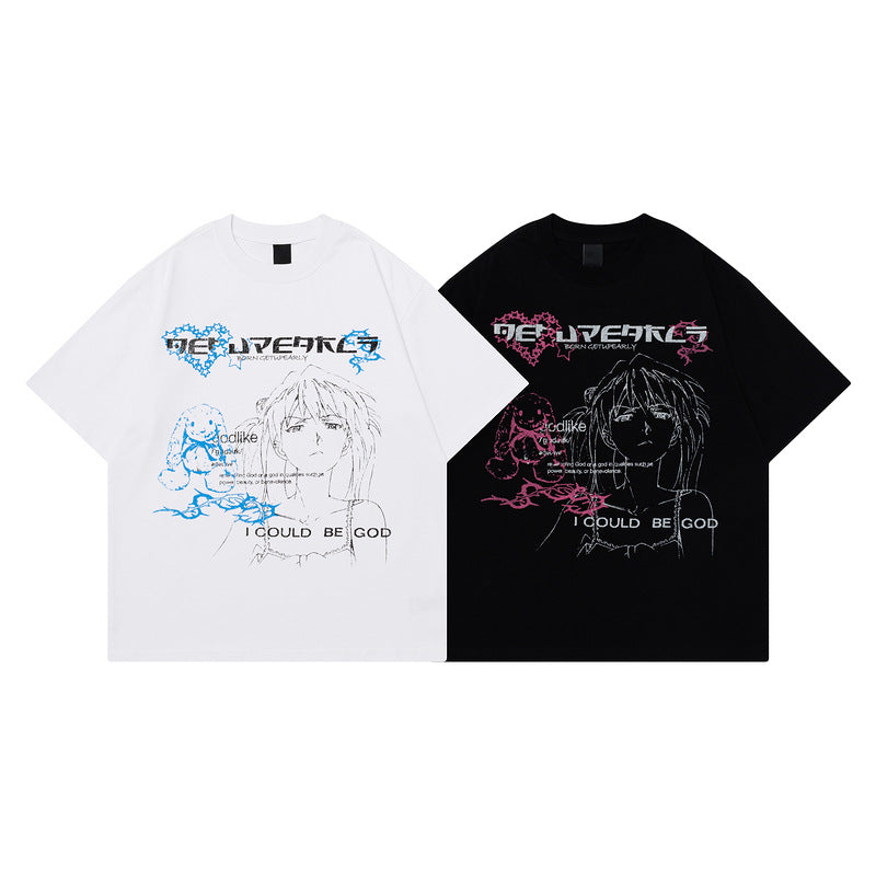 Short Sleeve T-Shirt Loose Fit Anime Loose Version