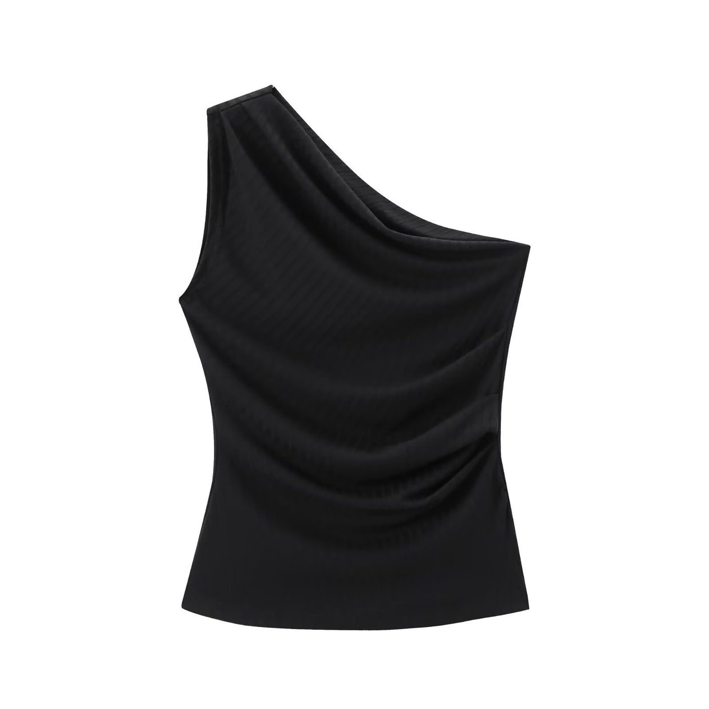 Women's High-Waist Wide-Leg Pants + Asymmetric Collar Sleeveless Top Set