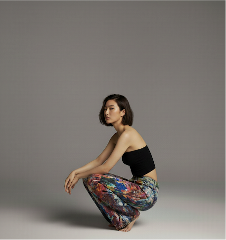 Retro Heavy-Work Design Visual Illusion Print Paint Coating Straight Loose Wide-Leg Jeans for Men and Women