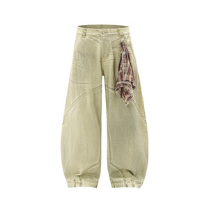 Detachable Bandana Wide-Leg Pants Loose Fit Harem Trousers Hip Hop Dance