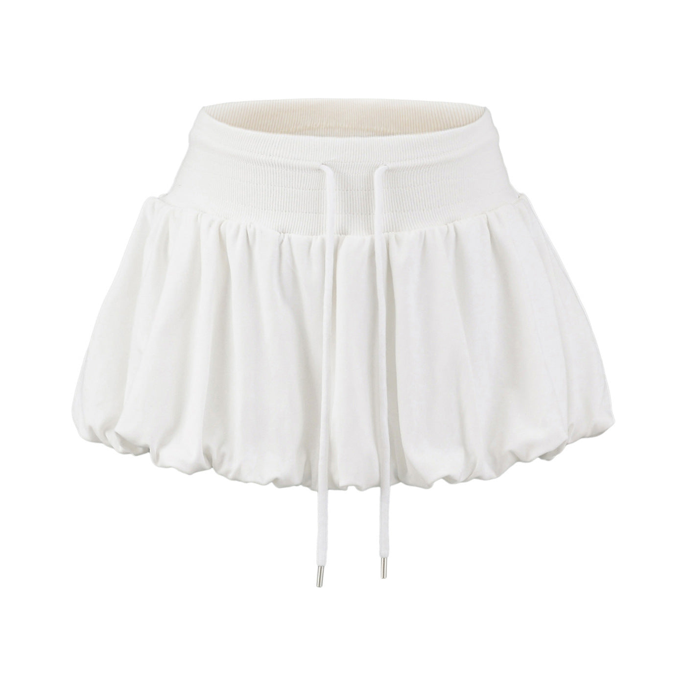 Drawstring flower bud fluffy short skirt half skirt