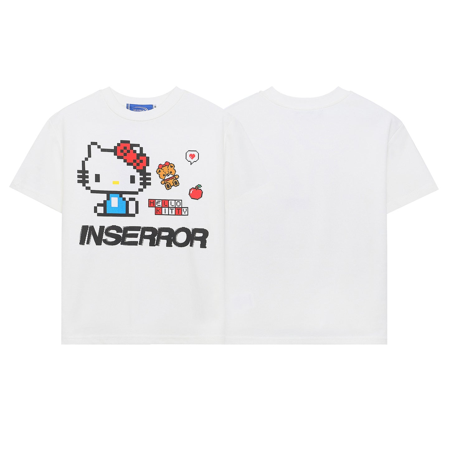 Retro Cartoon Print Short Sleeve T-Shirt Women's Regular Shoulder Slim Fit Unique Design Short Crop Top