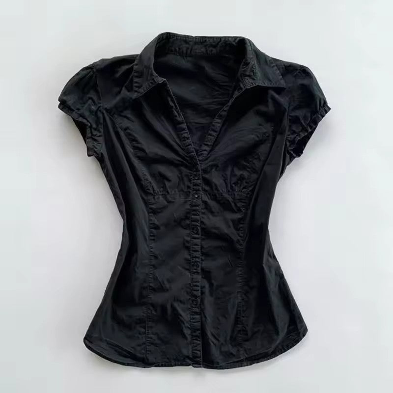 Sexy Slim Fitted Single-Breasted Blouse