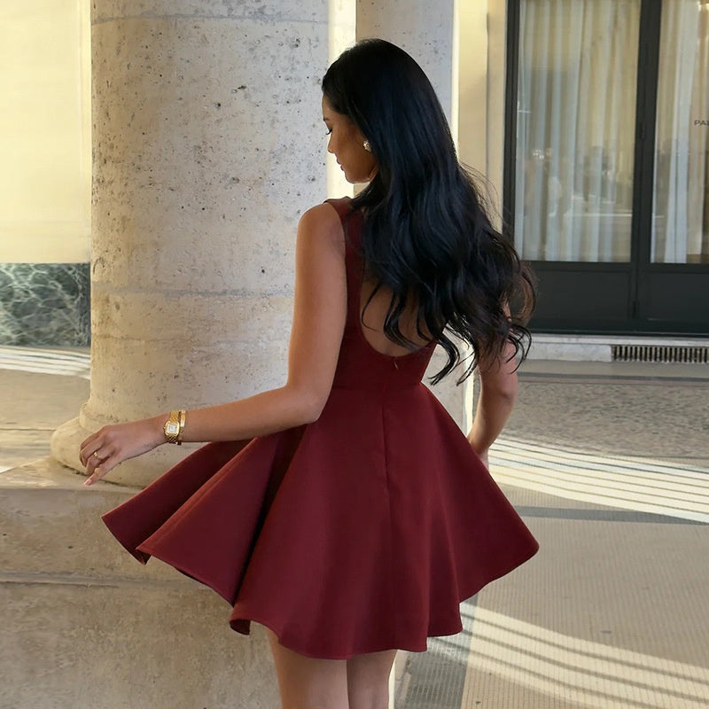 A-Line Dress with Waist-Cinching Design for Women