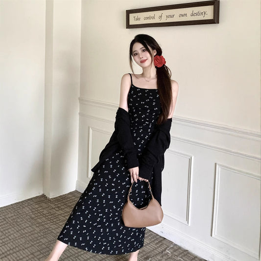 Spandex Slimming Floral Long Dress