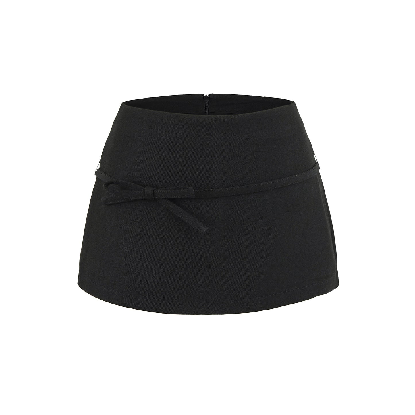Elastic Waist Tie Belt Butterfly Knot Lined Pencil Skirt