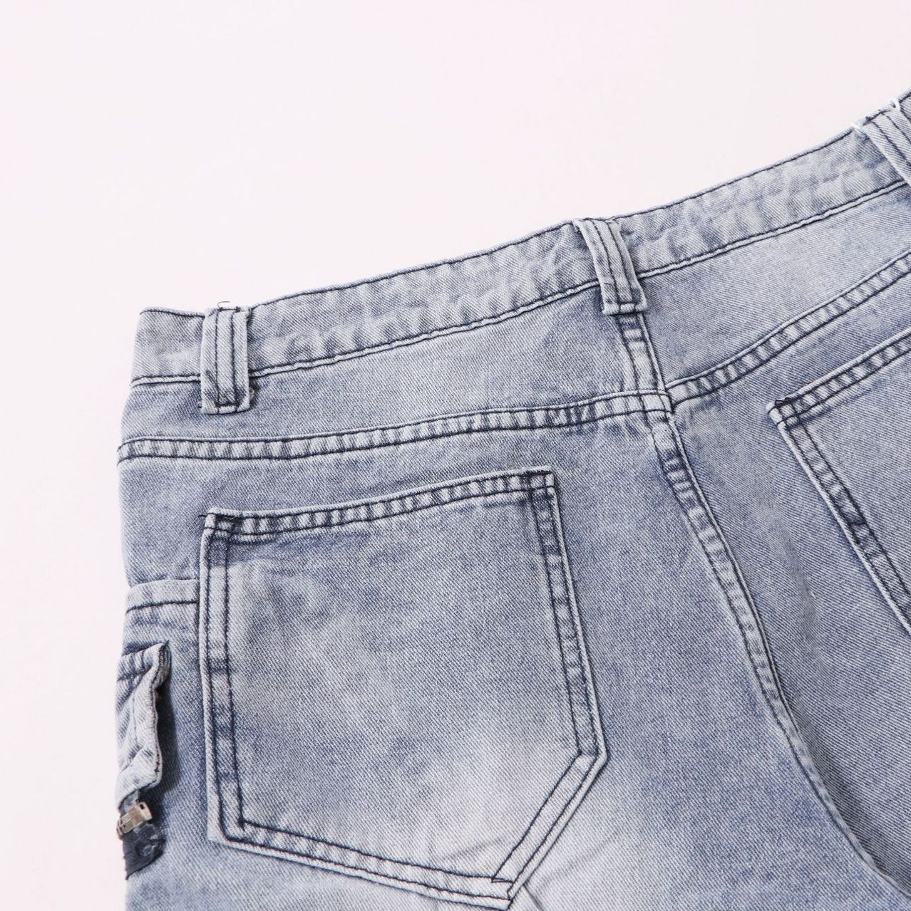 Street Style High-Quality Heavy-Washed Denim Long Pants