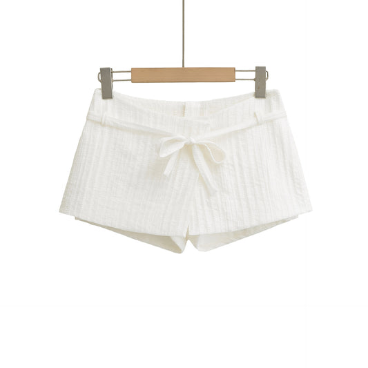 Slim fit solid color low waist skirt pants