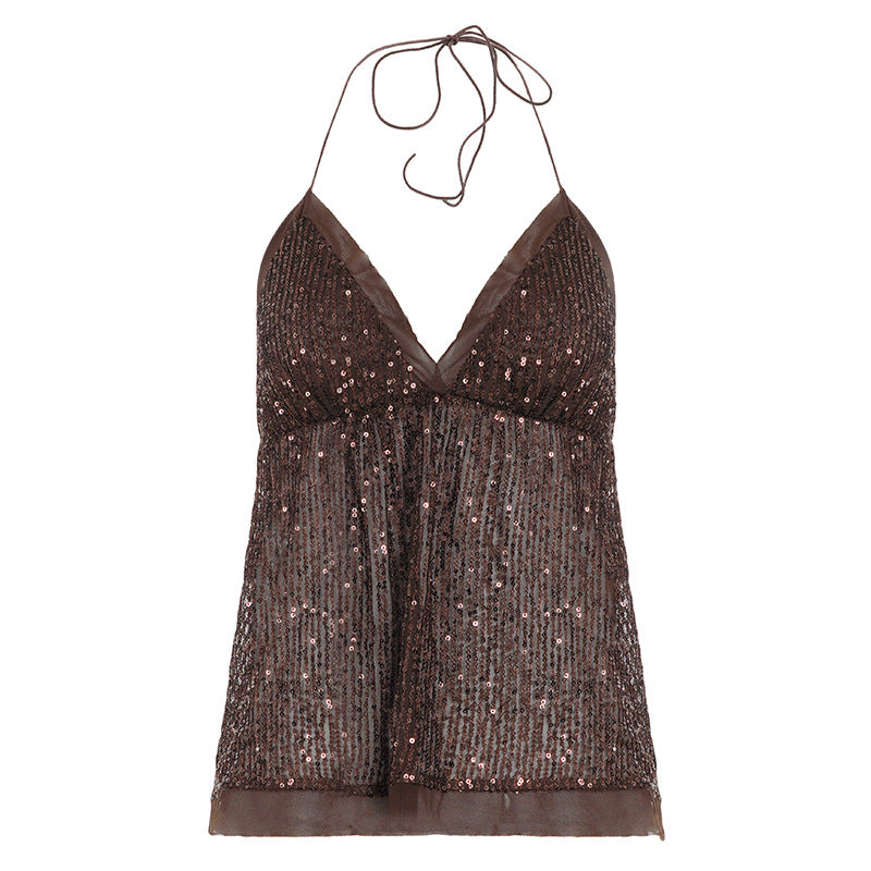 V-neck Sexy Backless Crop Top