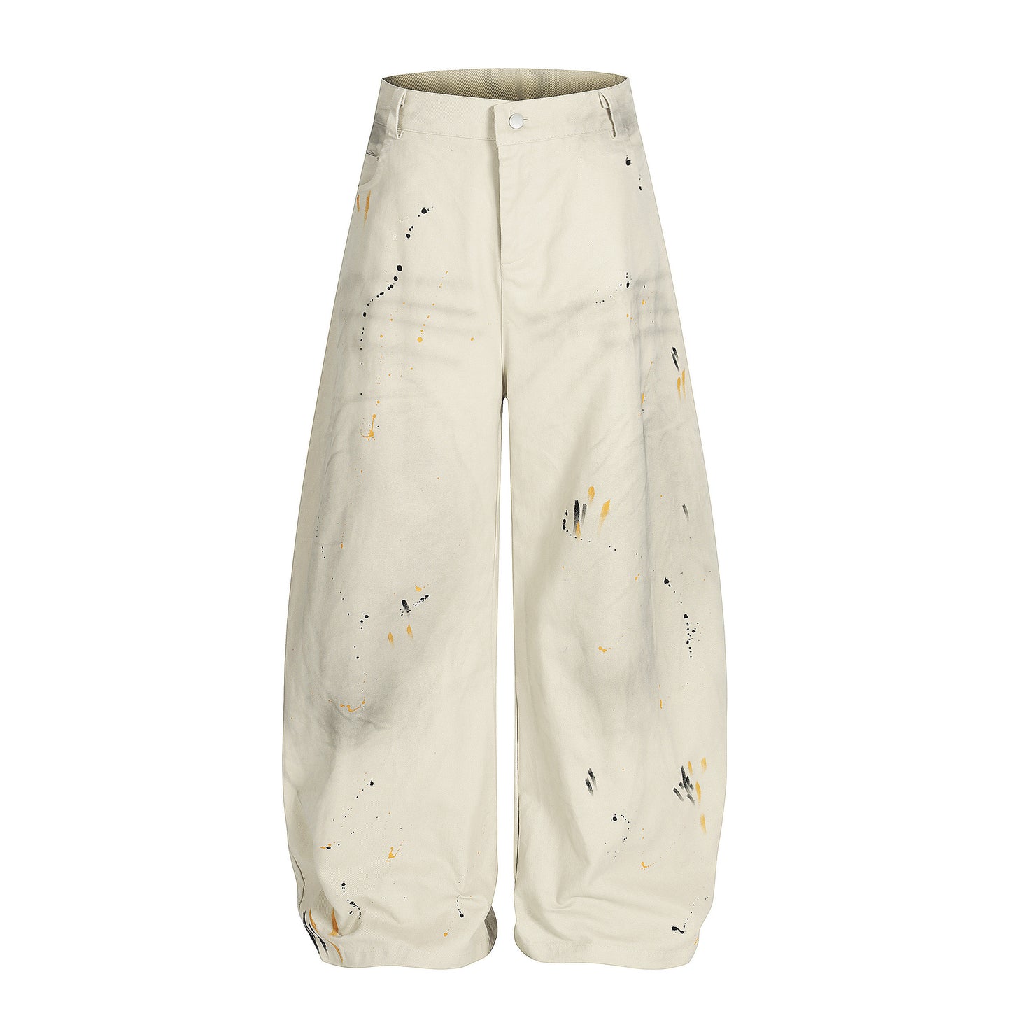 Street Style Washed Print Tapered Denim Long Pants