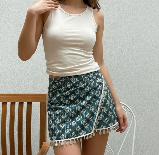 Women's Clothing Beaded Decorative Printed Skirt Pants