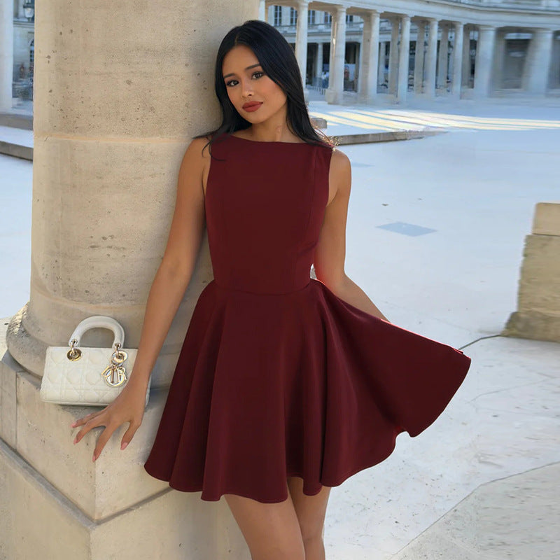 A-Line Dress with Waist-Cinching Design for Women