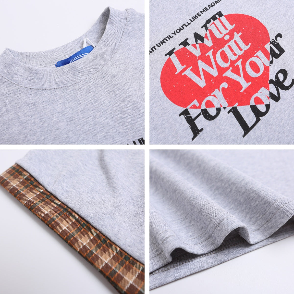 Short slim fit short sleeved T-shirt with letter print for women