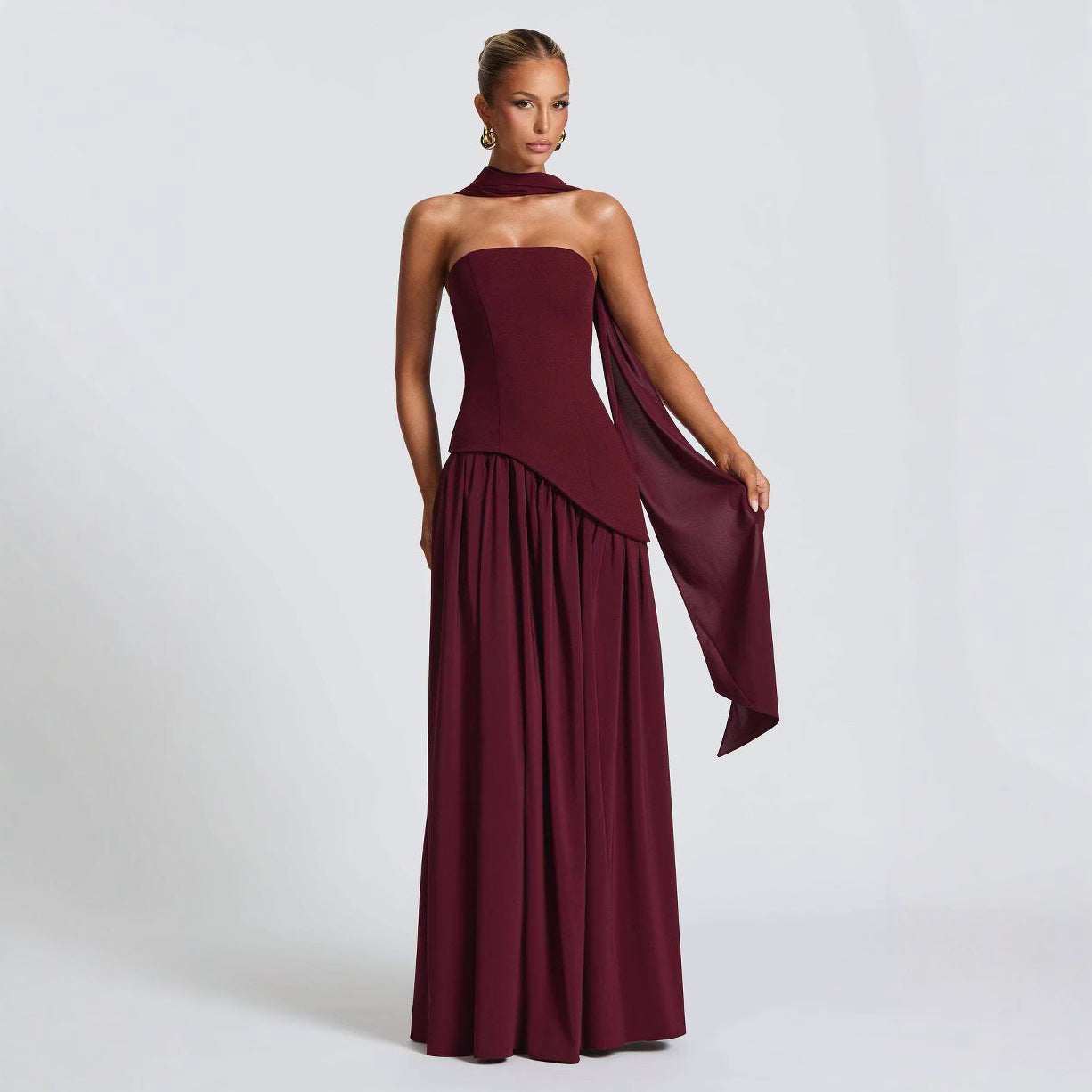 Women's Slit Dress Fashionable Sexy Backless High Slit Long Dress