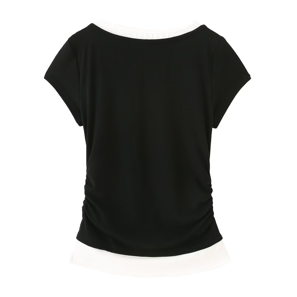 Round neck slim fit short sleeved T-shirt