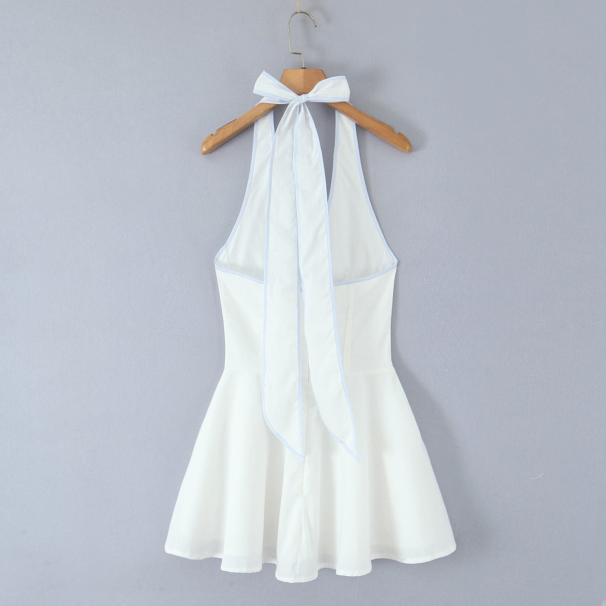 Tie-Neck Waist-Cinching Dress
