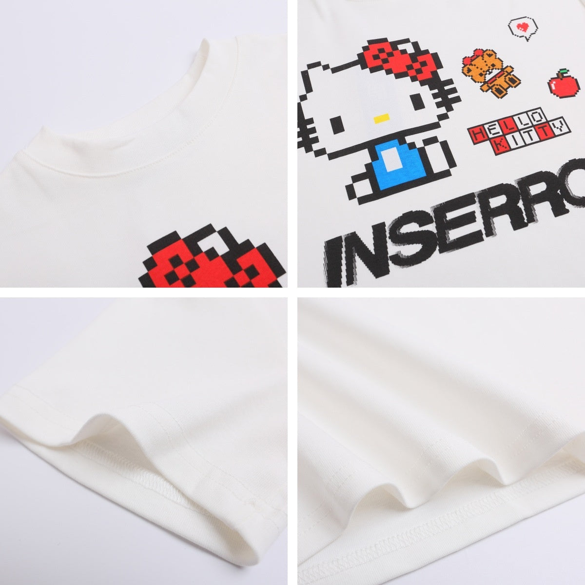 Retro Cartoon Print Short Sleeve T-Shirt Women's Regular Shoulder Slim Fit Unique Design Short Crop Top