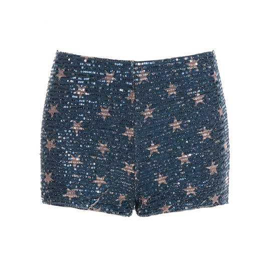 Splicing pentagram low waisted shorts
