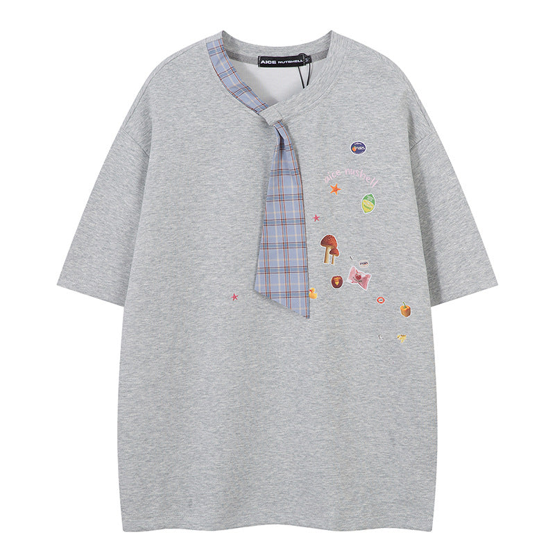 Short Sleeve T-Shirt Unisex Summer Loose Casual Couple Retro