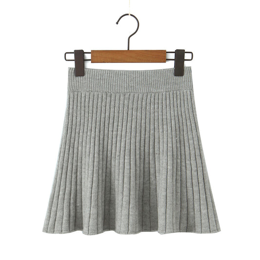 Elastic Waist A-Line Skirt Short Skirt