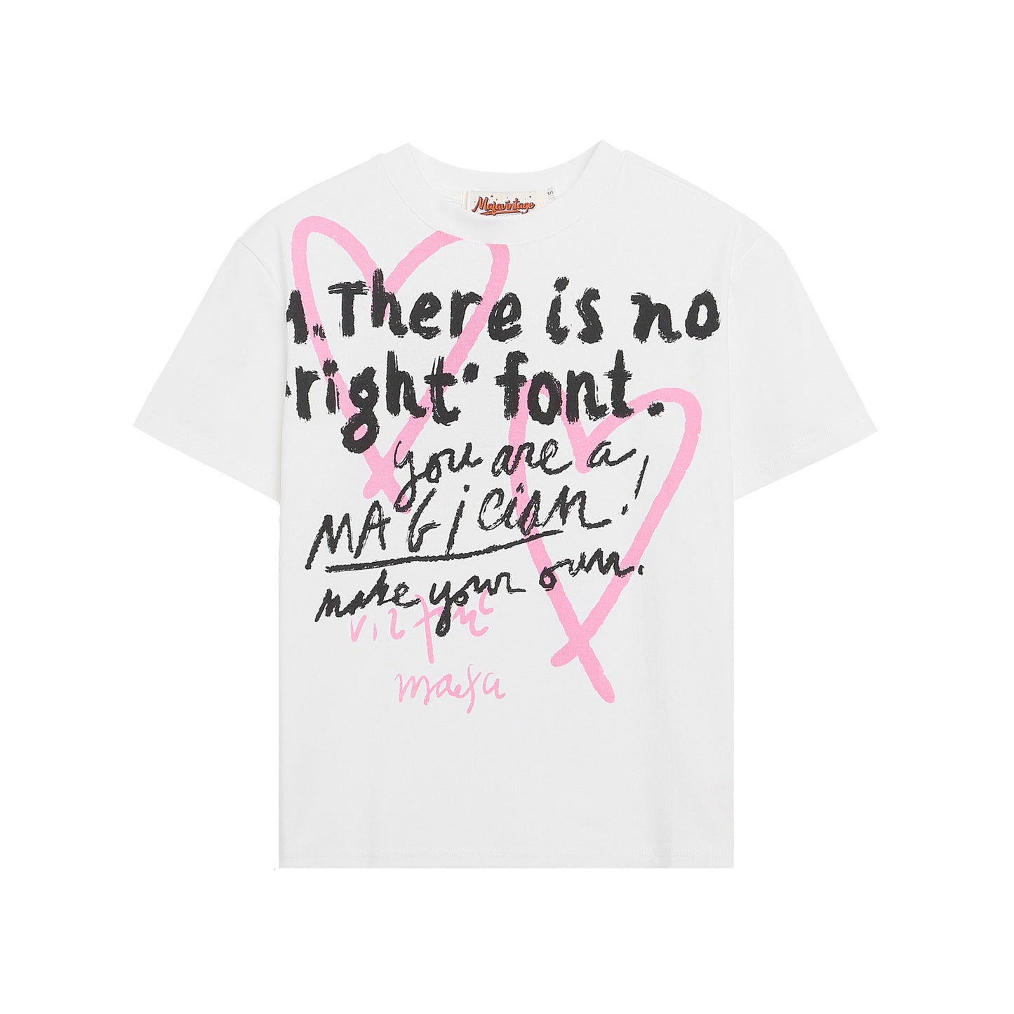 Heart Letter Print Short Sleeve T-Shirt Women's Regular Shoulder Slim Fit Cropped Spicy Girl Top INS
