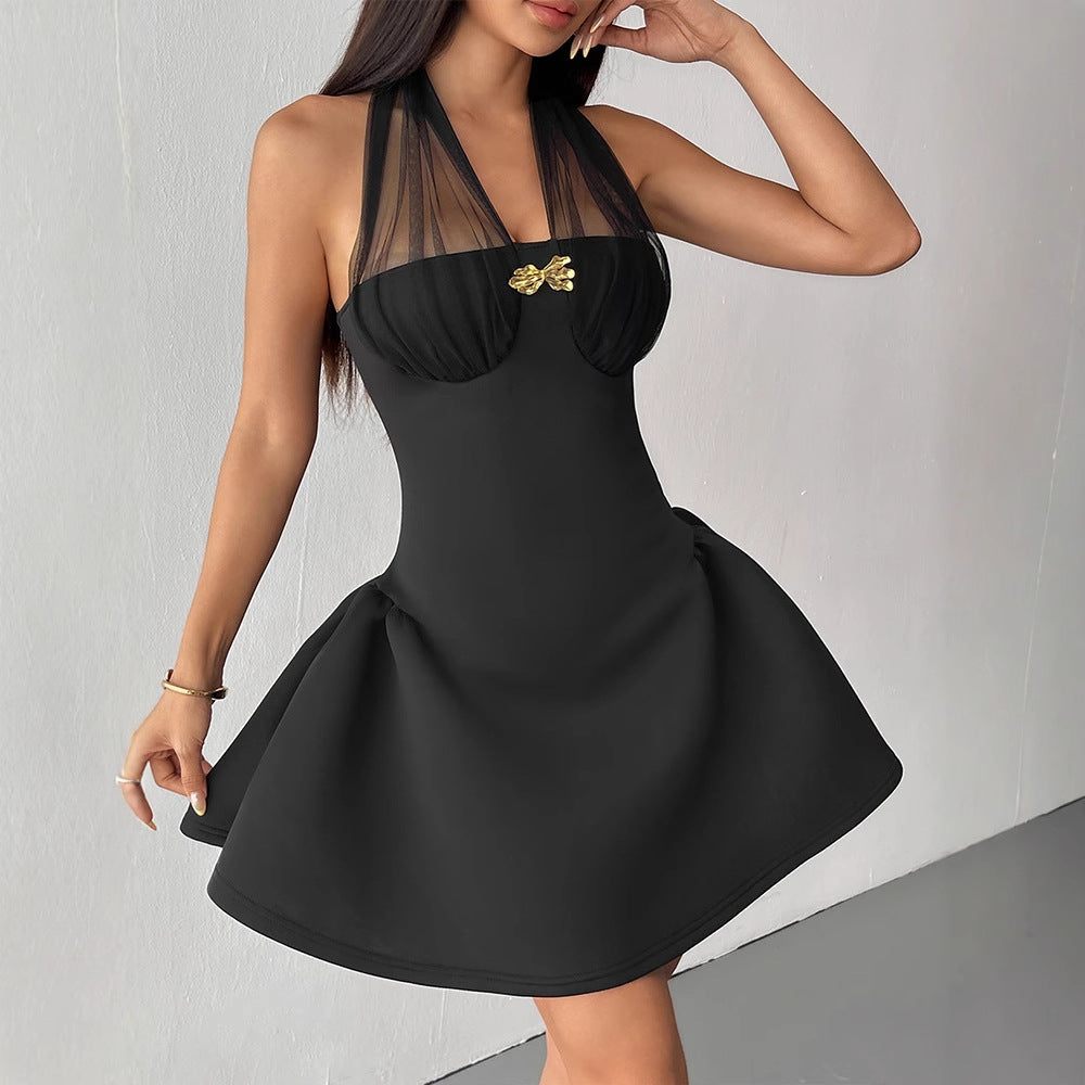 Women's Backless Halter Dress