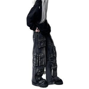 Retro multi pocket workwear jeans
