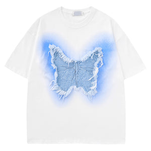 Patch Decorated Couple Ins Student Short Sleeve T-Shirt for Women