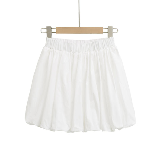 Folded midi skirt lantern skirt