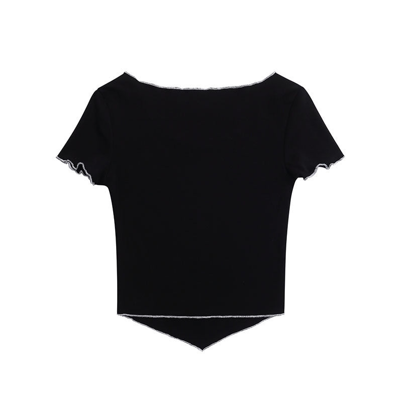 Short Sleeve T-Shirt Women Short Slim Fit Versatile Sweet and Spicy Top