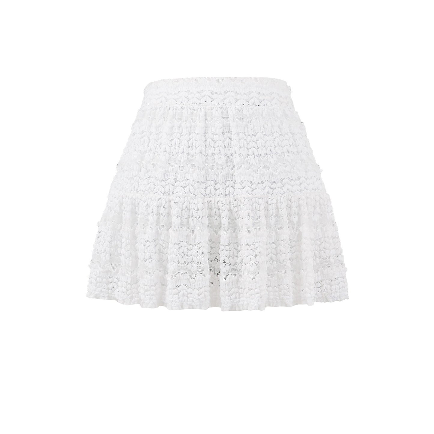 High waisted lace cake skirt midi skirt