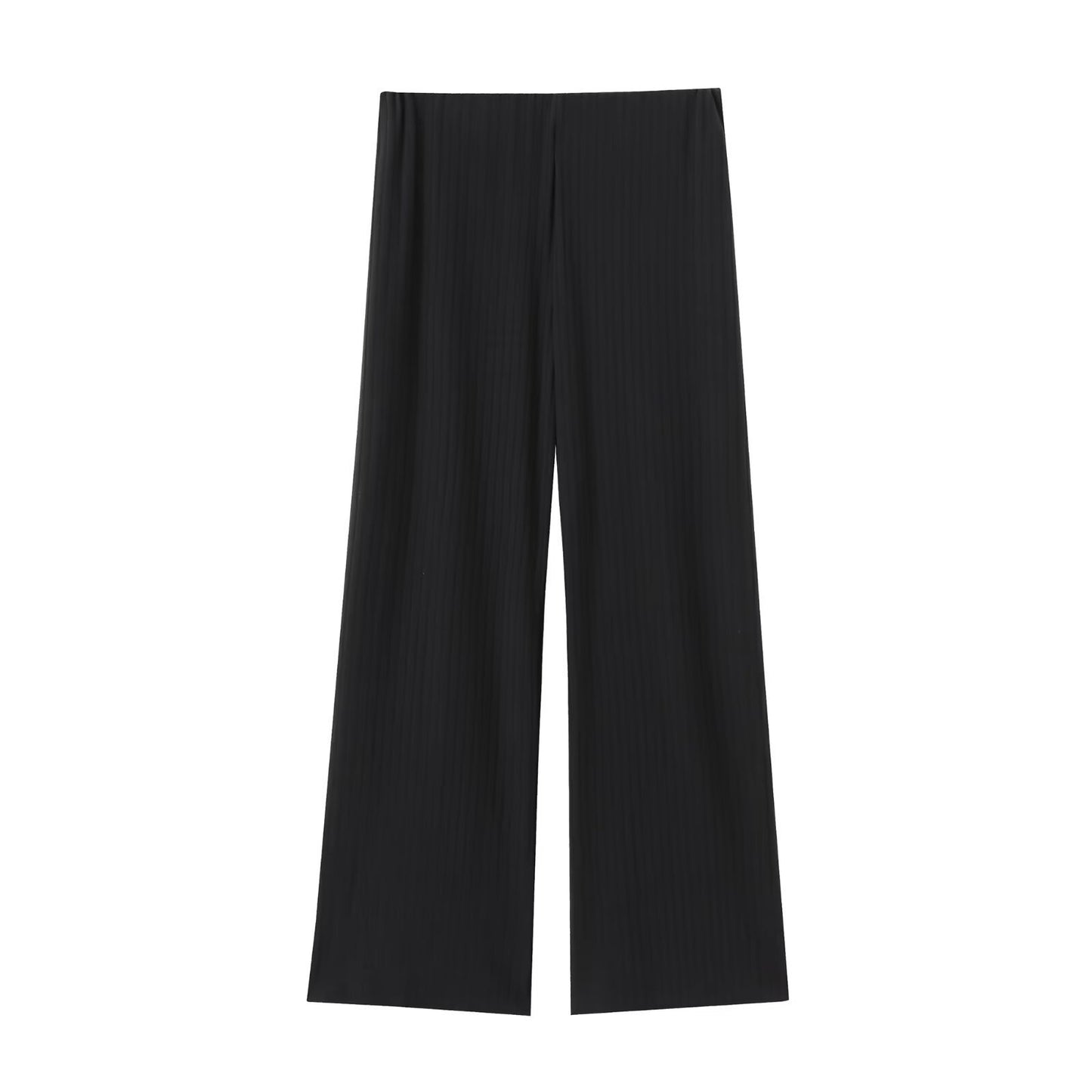 Women's High-Waist Wide-Leg Pants + Asymmetric Collar Sleeveless Top Set