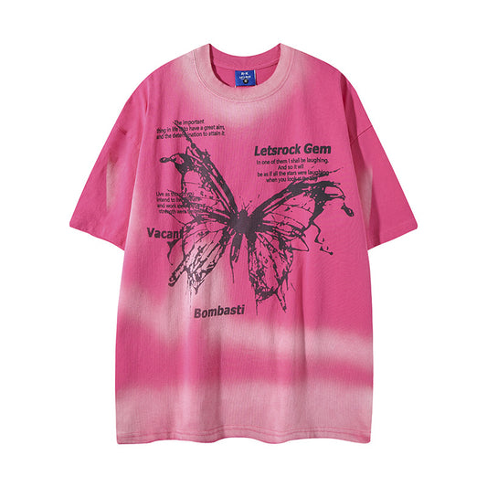 Short Sleeve T-Shirt Cotton Student Loose Retro