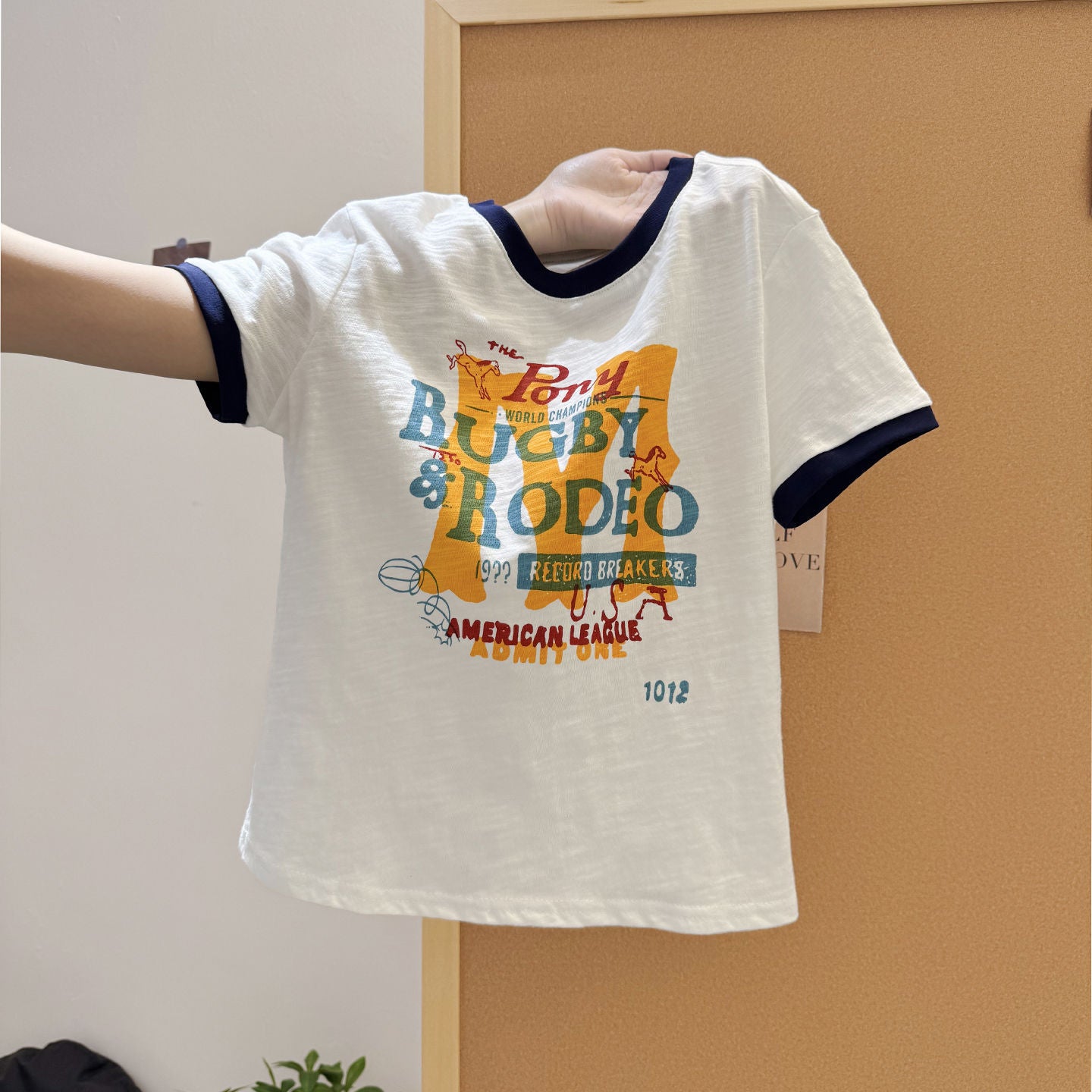 Color Block Letter Print Short Sleeve T-Shirt Women Summer New Slim Korean Style Slub Cotton Top