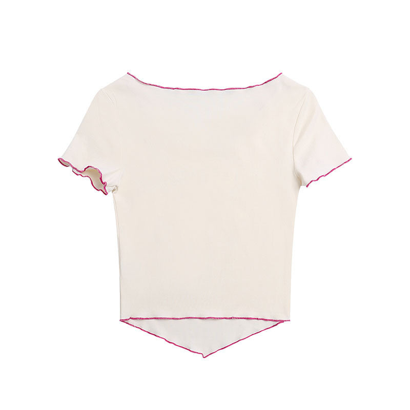 Short Sleeve T-Shirt Women Short Slim Fit Versatile Sweet and Spicy Top