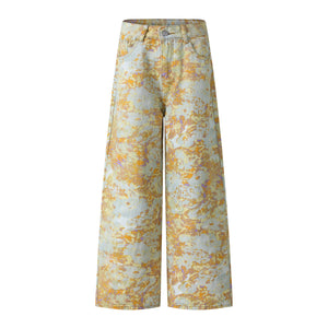 Blunt straight leg jeans wide leg slimming pants