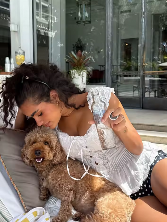 Lace lace square neck slim fit pleated top for women