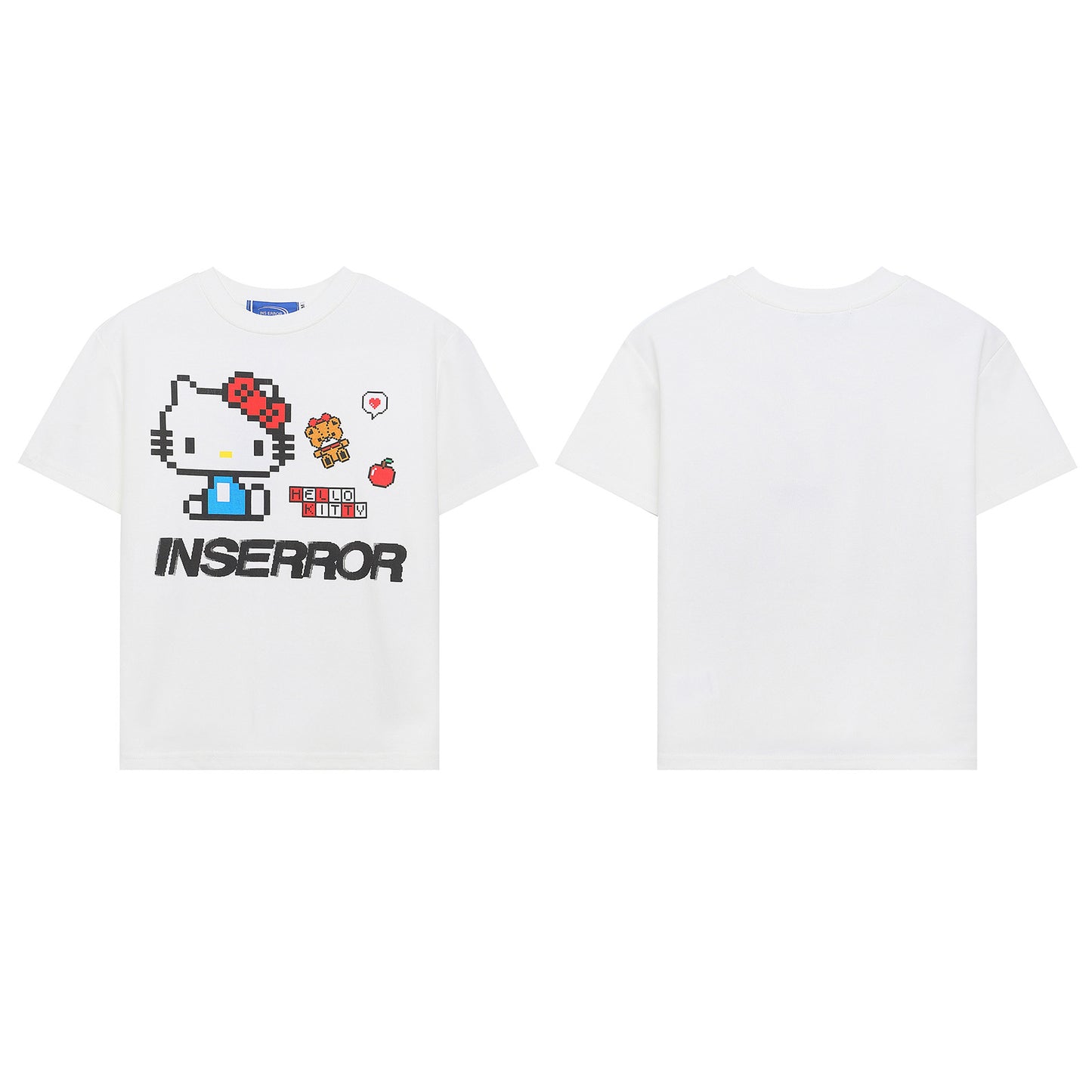 Retro Cartoon Print Short Sleeve T-Shirt Women's Regular Shoulder Slim Fit Unique Design Short Crop Top