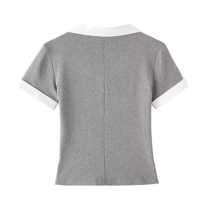 V-Neck Short Sleeve Slim T-Shirt