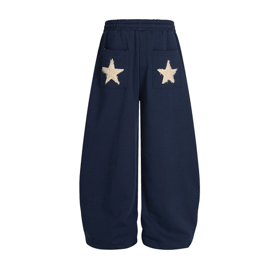 Retro street dance loose hanging feeling curved knife wide leg pants