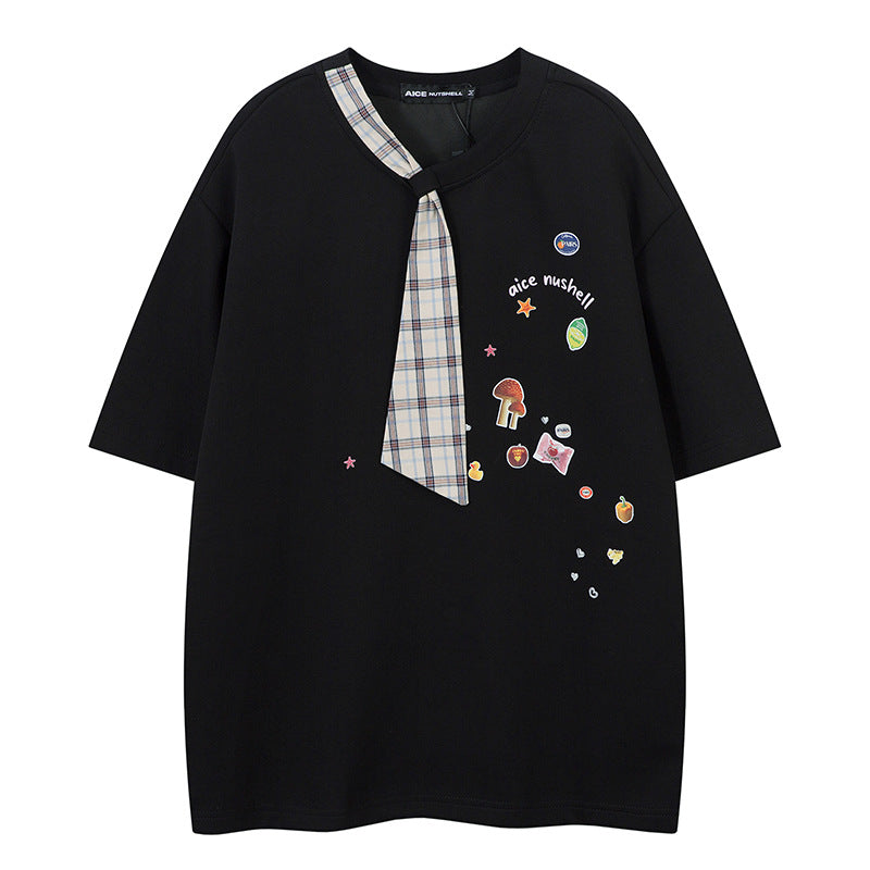 Short Sleeve T-Shirt Unisex Summer Loose Casual Couple Retro