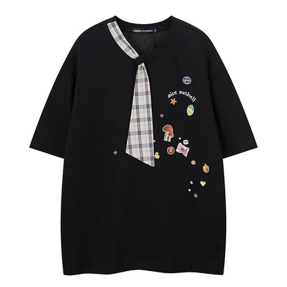 Short Sleeve T-Shirt Unisex Summer Loose Casual Couple Retro